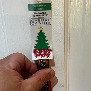 Casual Canine Christmas Candycane Dog Collar‎ - Green and Red 6-16” Small